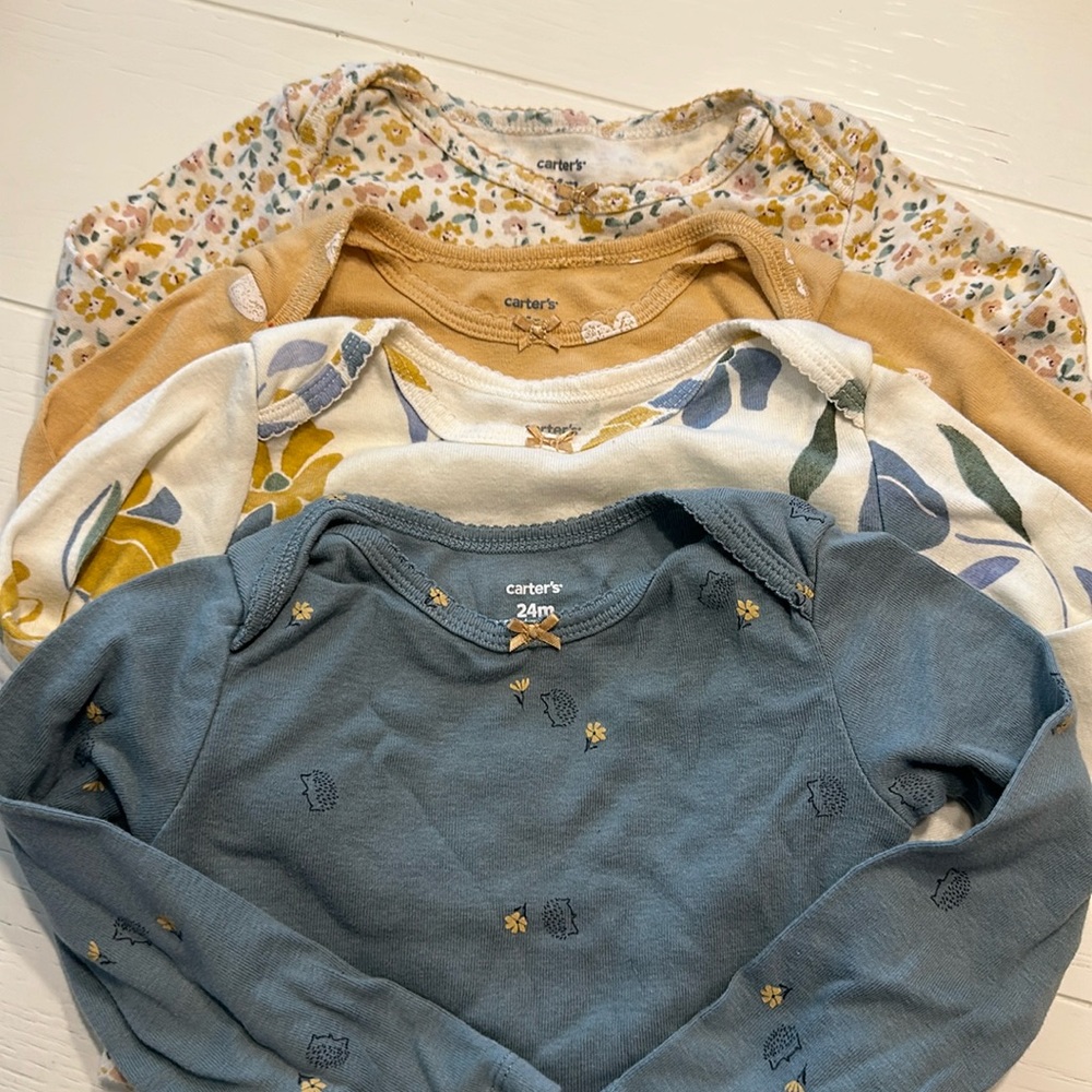 3/$30 Carters 4 pack long sleeve onesies 24m
